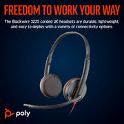 HP Poly Blackwire 3225 Stereo Headset